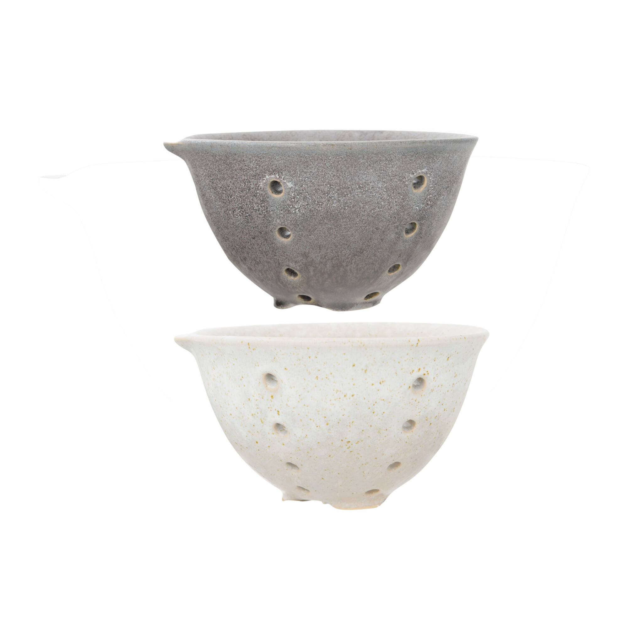 Hello Honey® Glazed Spouted Stoneware Berry Bowls Set, 2ct.